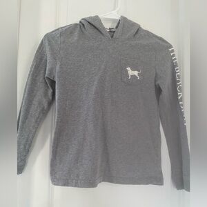 Kids The Black Dog Heather Gray Long Sleeve Hoodie - Size Medium